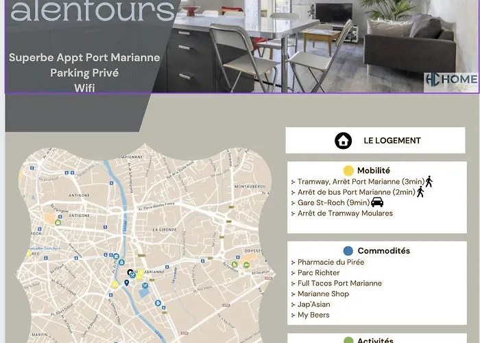 Superbe Appt Port Marianne, Parking Prive, 4 Personnes 아파트 몽펠리에